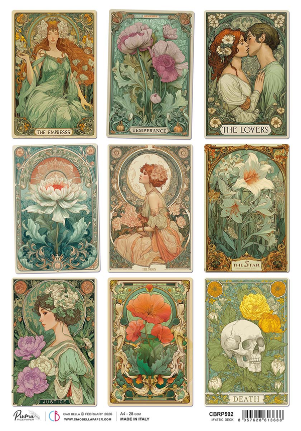 Ciao Bella ARTEMIS - MYSTIC DECK A4 Rice Paper Mixed Media #CBRP592