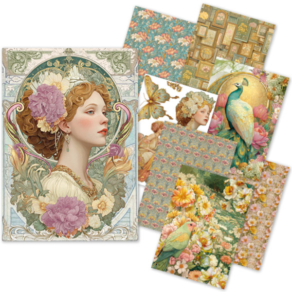 Ciao Bella ARTEMIS A5 Assorted Rice Paper Selection Decoupage 8 sheets #CBRS036