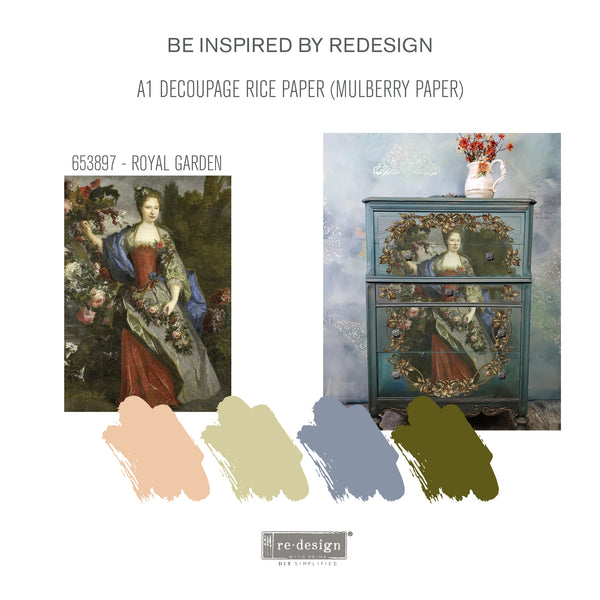 Re-Design with Prima ROYAL GARDEN A1 Decoupage Mulberry Tissue Paper 23.4" x 33.1" #653897