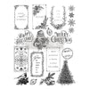 Re-Design with Prima Christmas SANTA'S HELPER TAGS Decor Stamps Clear Stamps 8.5x11 #670337