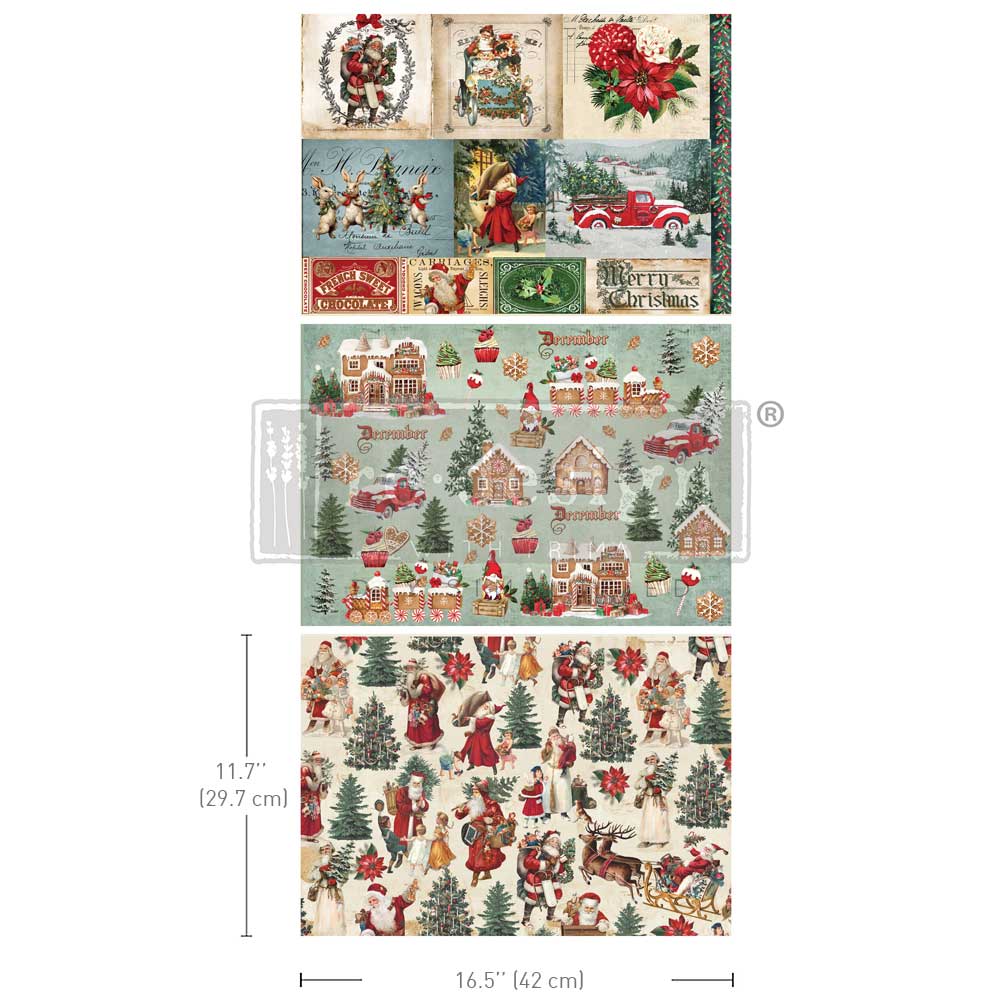 Re-Design with Prima SANTALAND SPARKLE A3 Decoupage FIBER 11.7