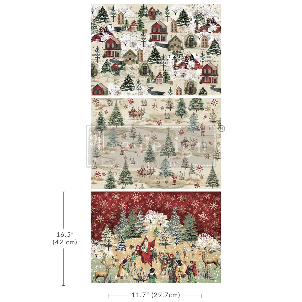 Re-Design with Prima Christmas WHIMSICAL WOODLAND A3 Decoupage FIBER 11.7