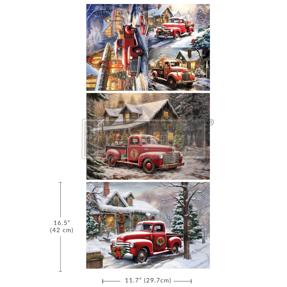 Re-Design with Prima CHRISTMAS CARGO A3 Decoupage FIBER 11.7