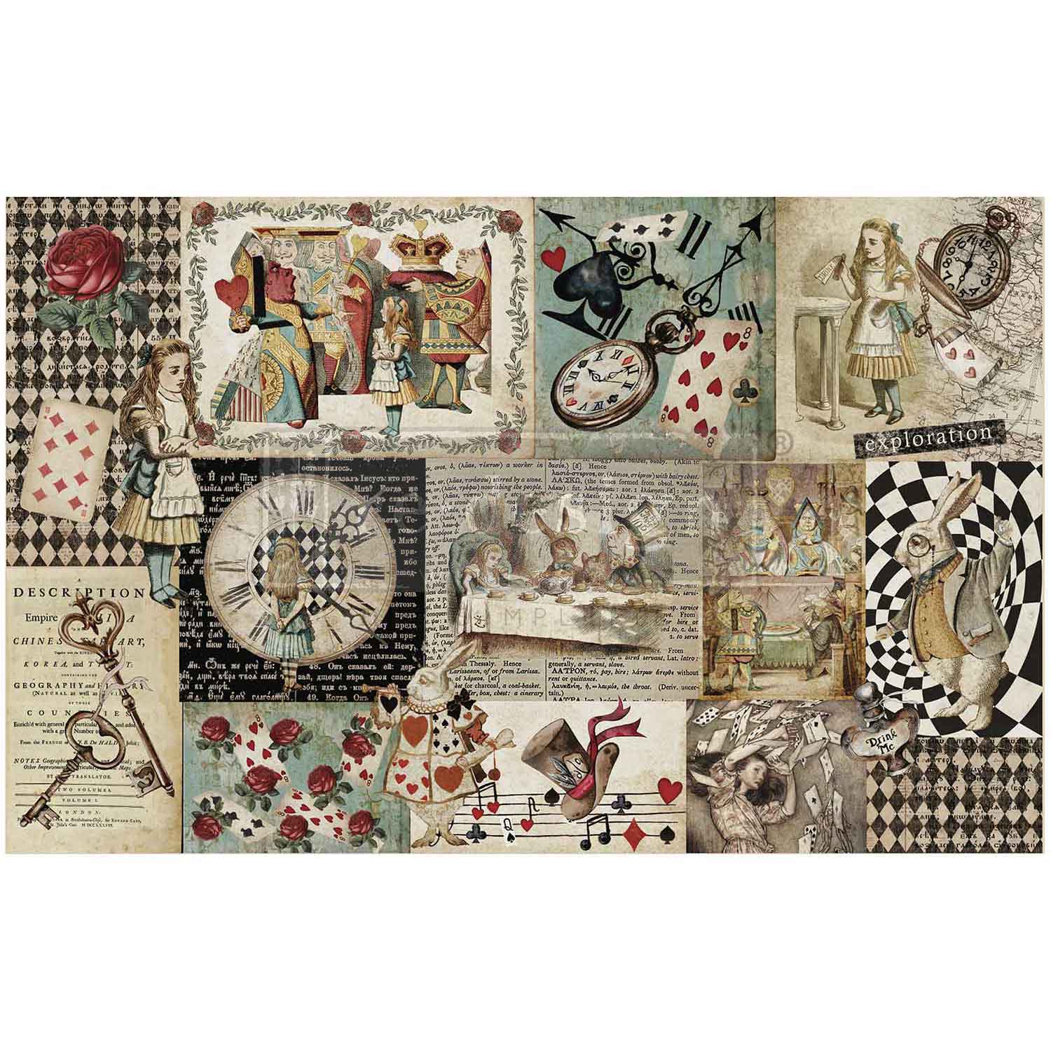 ReDesign with Prima CURIOUS JOURNEY Alice Decoupage Decor Tissue Paper 19