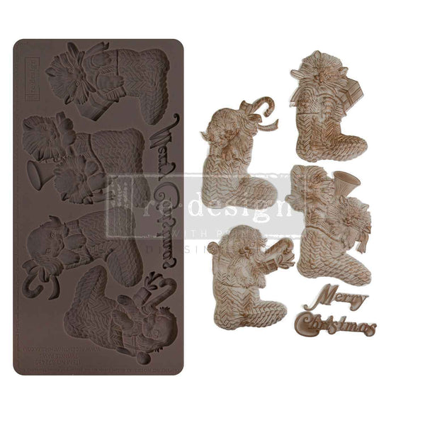 Re-Design with Prima TWINKLE PAWS Christmas Decor Moulds 5X10 Food Resin #672430