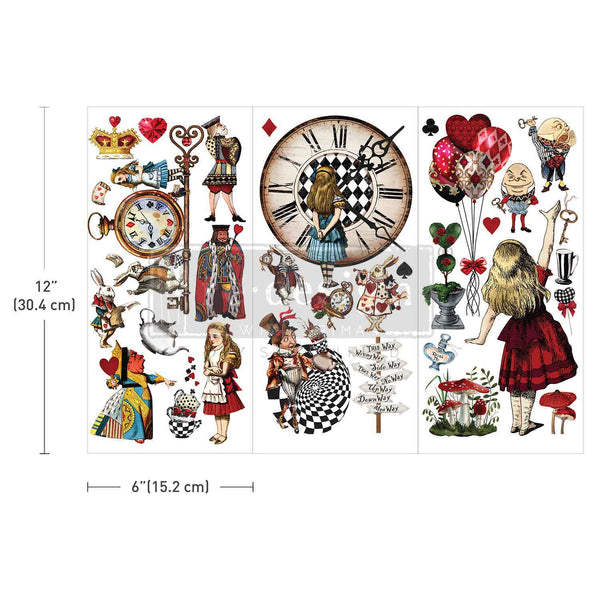 Re-design with Prima ENCHANTED FANTASY Alice in Wonderland Decor Transfer 24"x35" #672485