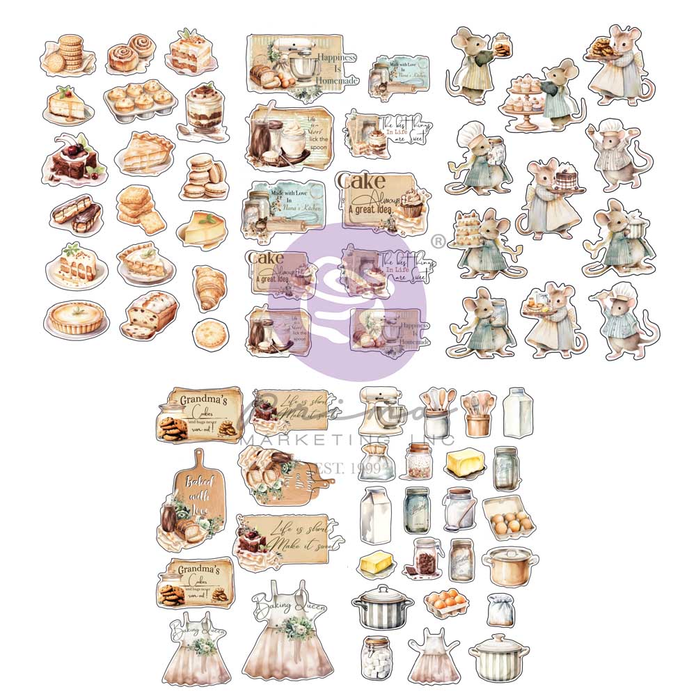 Prima THE HOME BAKER Collection Stickers 5 sheets #672690