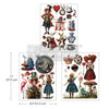 re-design with Prima WHIMSICAL REALM Alice 8.5 x 11 Middy Decor Transfers 3 sheets #673062