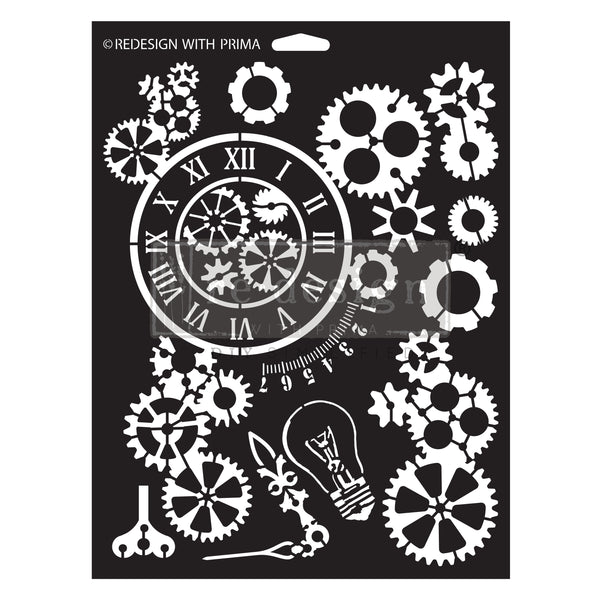 Re-Design with Prima GEARWORKS Decor Stencil 9 x 12"  #673253