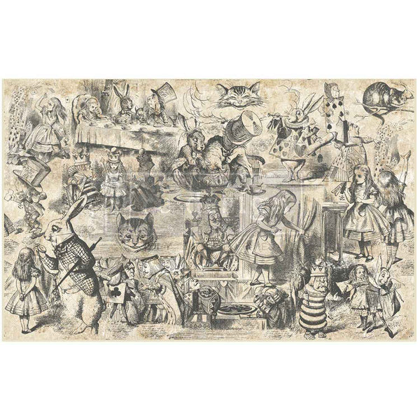 ReDesign with Prima DREAMING IN WONDERLAND Alice Decoupage Decor Tissue Paper 19" x 30"  #674434