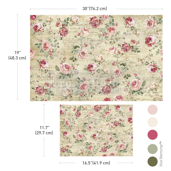 Re-Design with Prima TIMELESS CHARM Double Delight Decoupage FIBER Set 2 Sheets #676568