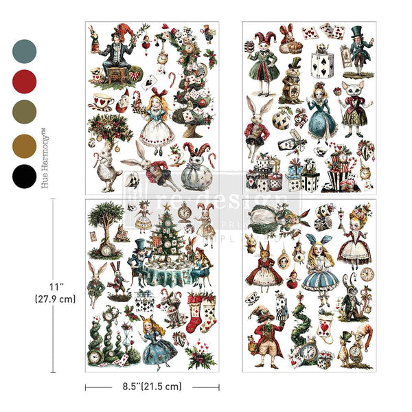 Illustrations of characters from a fantasy or fairy tale on a white background with color swatches.