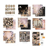 Collection of Halloween-themed scrapbooking elements and paper packs on a white background.