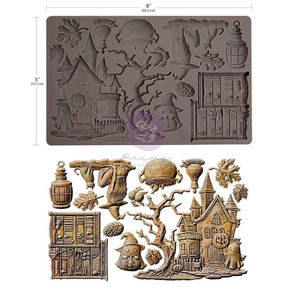 Prima BEWITCHED Halloween Moulds Molds Food Safe Heat Resistant RESIN 5X8 #677862