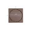 Brown decorative mold with measurements on a white background