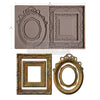 Decorative frames with measurements on a white background