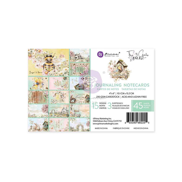 Prima AMONG THE WILDFLOWERS Collection 4X6 Journaling Notecards #682255
