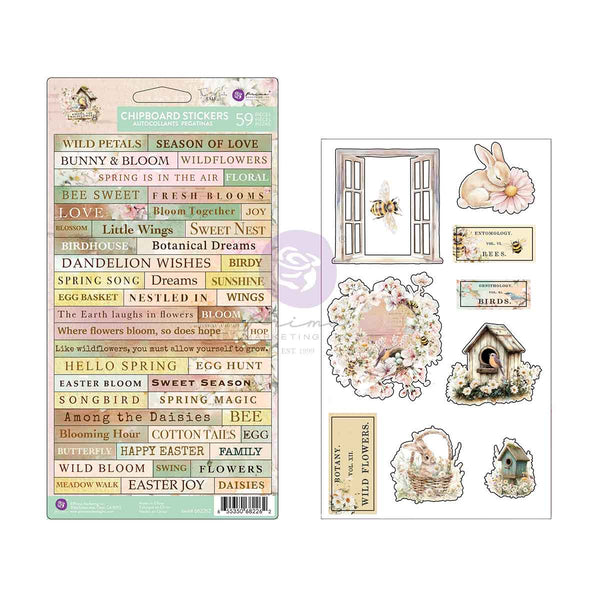 Prima AMONG THE WILDFLOWERS Collection CHIPBOARD Stickers  #682262