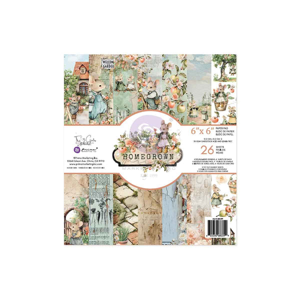 Prima HOMEGROWN Collection 6X6 Paper Pad 26 SHEETS #683399