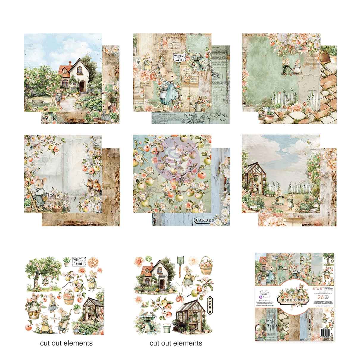 Prima HOMEGROWN Collection 6X6 Paper Pad 26 SHEETS #683399