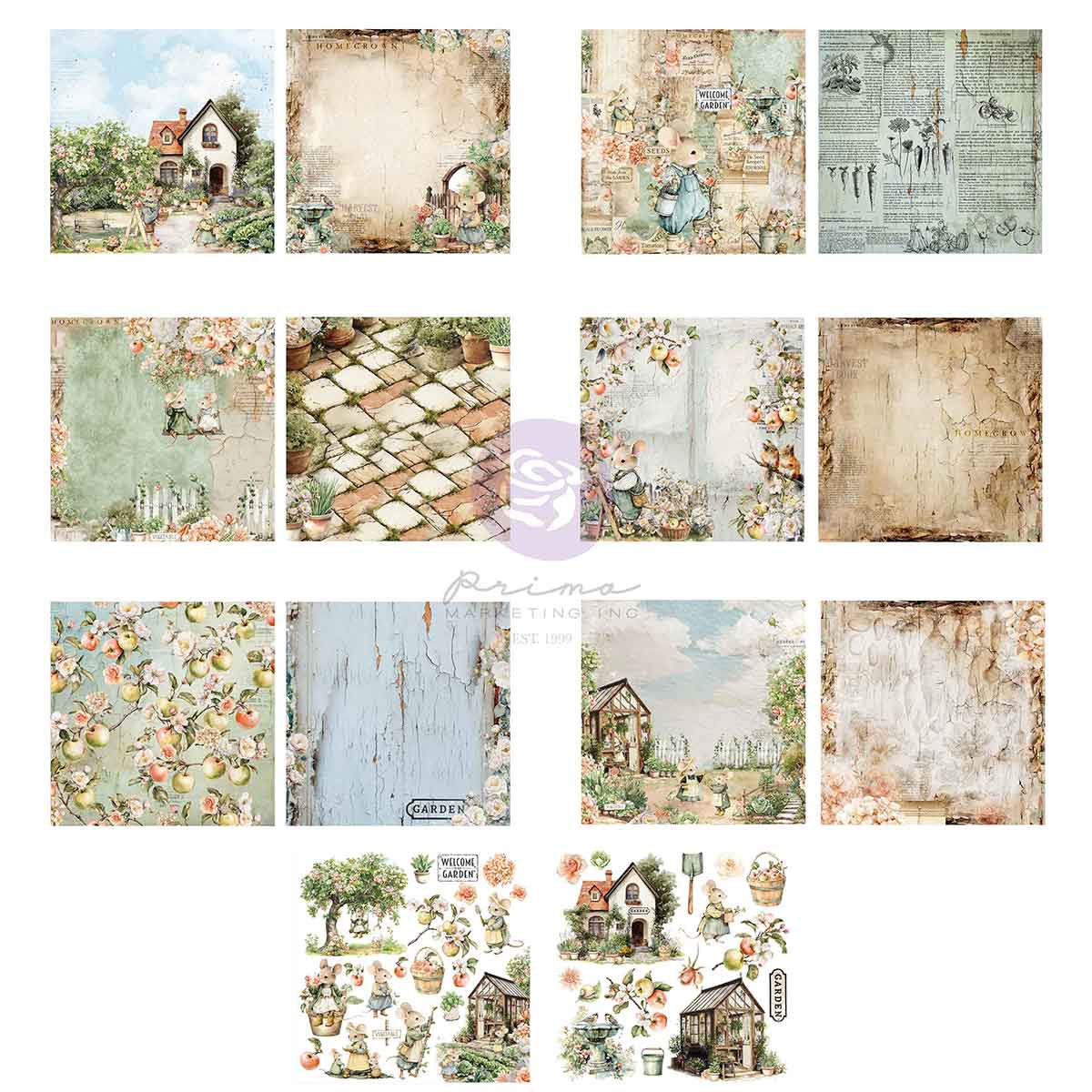 Prima HOMEGROWN Collection 6X6 Paper Pad 26 SHEETS #683399
