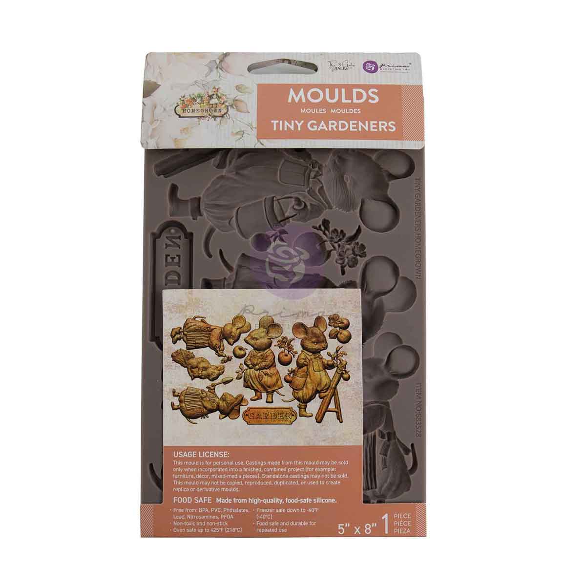 Prima HOMEGROWN Moulds TINY GARDENERS Food Safe Heat Resistant Resin 5X8
