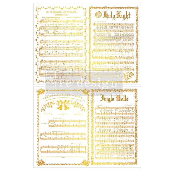 Re-design with Prima YULETIDE SYMPHONY 8.5 x 11 Middy FOIL Transfers 2 sheets #684167 Limited Edition
