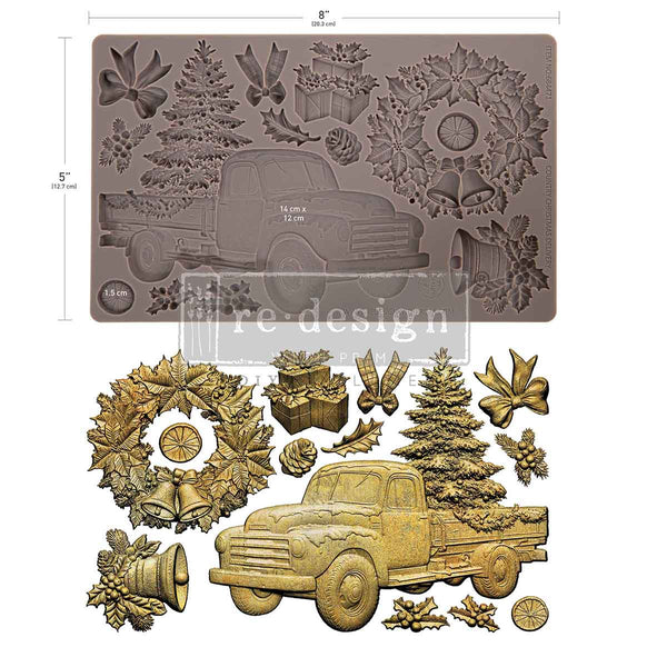 ReDesign with Prima COUNTRY CHRISTMAS DELIVERY Moulds Food Safe Heat Resistant Resin 5X8" #684471