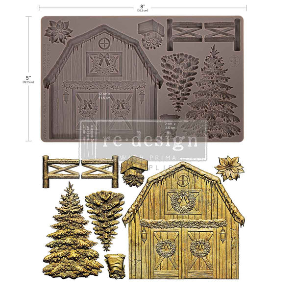 ReDesign with Prima HOMESTEAD HOLIDAY Christmas Moulds Food Safe Heat Resistant Resin 5X8" #684525