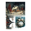 ReDesign with Prima SILENT TIMBER MEMOIRS Christmas A4 Decoupage Fiber 2 Sheets #684563