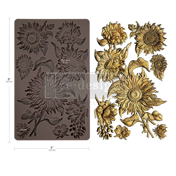 ReDesign with Prima GOLDEN SOLSTICE Sunflower Fall Moulds Food Safe Heat Resistant Resin 5X8" #684600