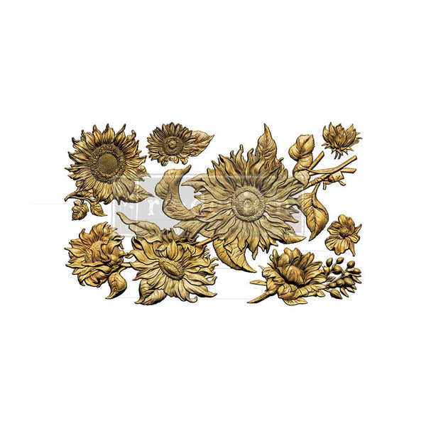 ReDesign with Prima GOLDEN SOLSTICE Sunflower Fall Moulds Food Safe Heat Resistant Resin 5X8" #684600
