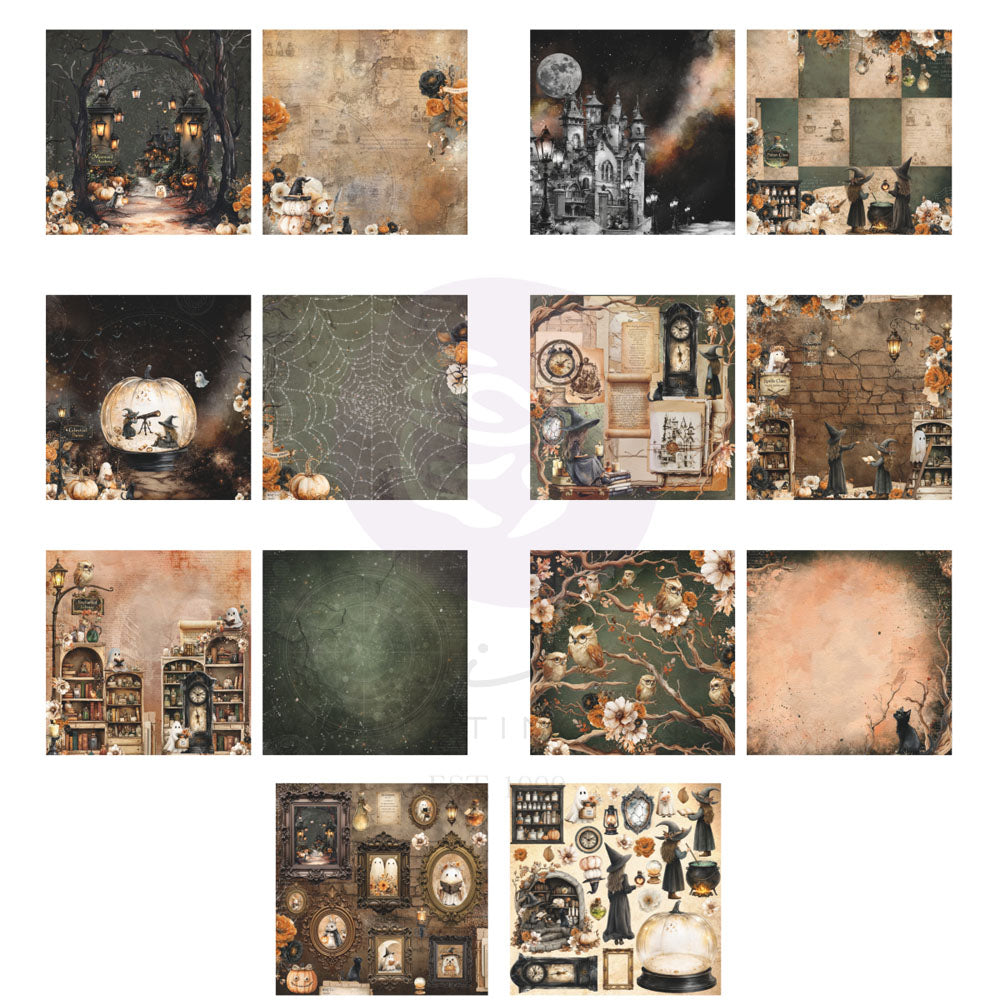 Prima - 3 Girls Tale MADE OF MAGIC Halloween Collection - 12x12 Paper Pad 14 Sheets #684808
