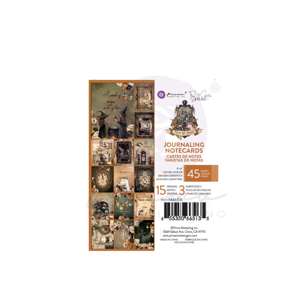 Prima - 3 Girls Tales - MADE OF MAGIC Collection - JOURNALING NOTECARDS 3x4 #684846