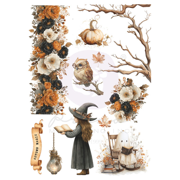 Prima 3 Girls Tale MADE of MAGIC Halloween A4 8.3x11.7 Rub On Transfer #684884