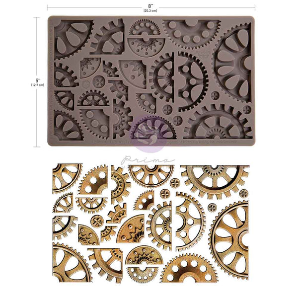 Prima Finnabair HALVES & QUARTERS Gears Imaginarium Moulds Molds 5" x 8" #951399