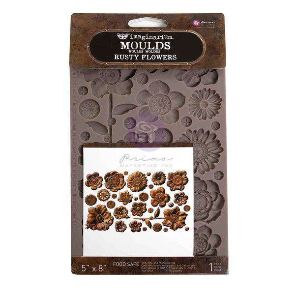 Prima Finnabair RUSTY FLOWERS Imaginarium Moulds Molds 5" x 8" #951429