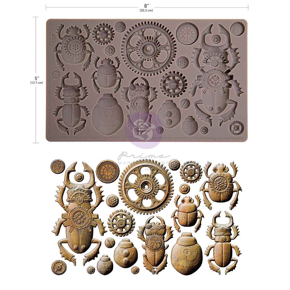 Prima Finnabair STEAMPUNK BEETLES Imaginarium Moulds Molds 5