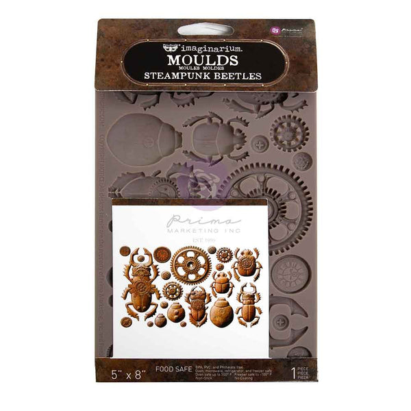 Prima Finnabair STEAMPUNK BEETLES Imaginarium Moulds Molds 5" x 8" #951436