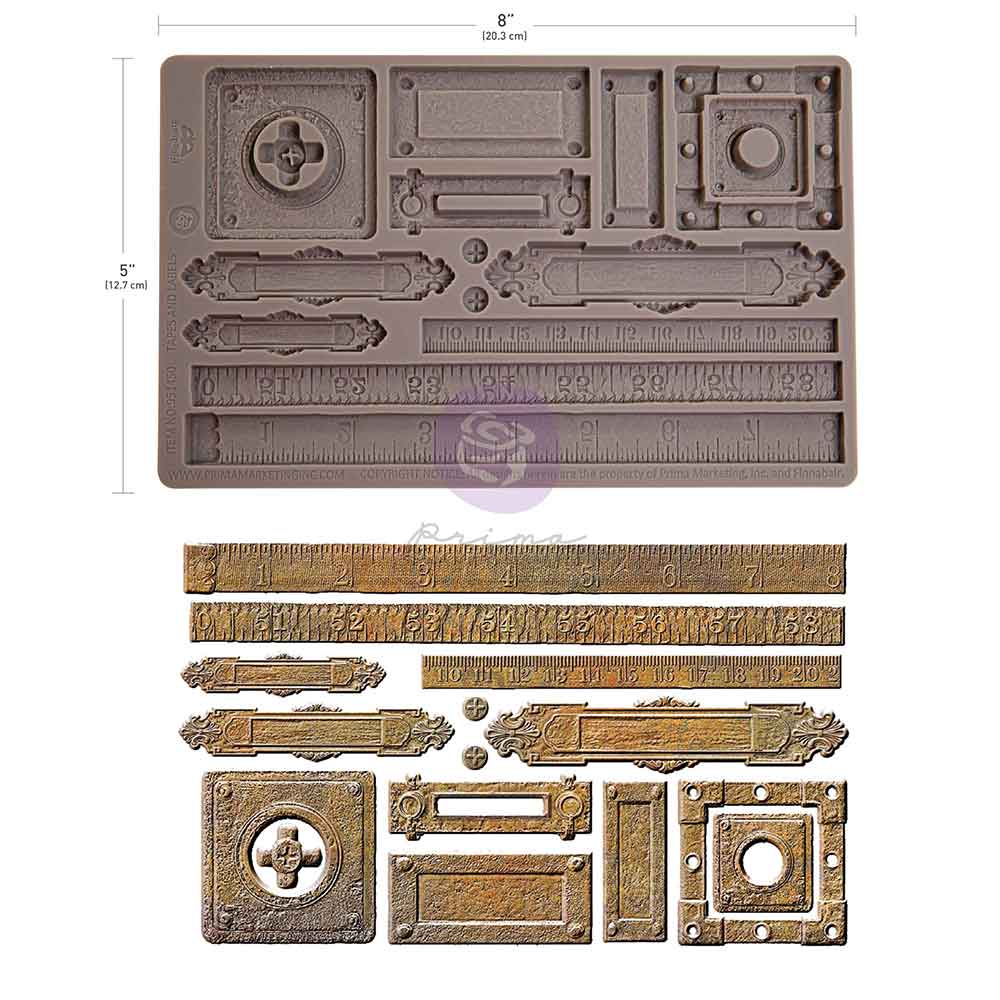 Prima Finnabair TAPES and LABELS Imaginarium Moulds Molds 5