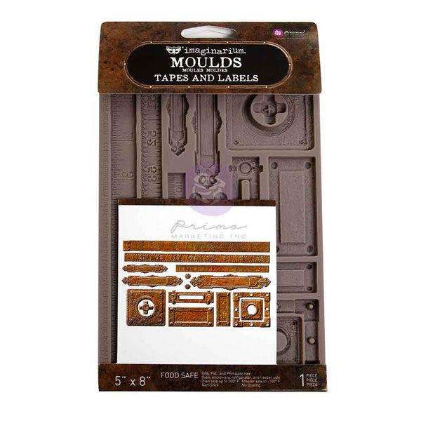 Prima Finnabair TAPES and LABELS Imaginarium Moulds Molds 5" x 8" #951450