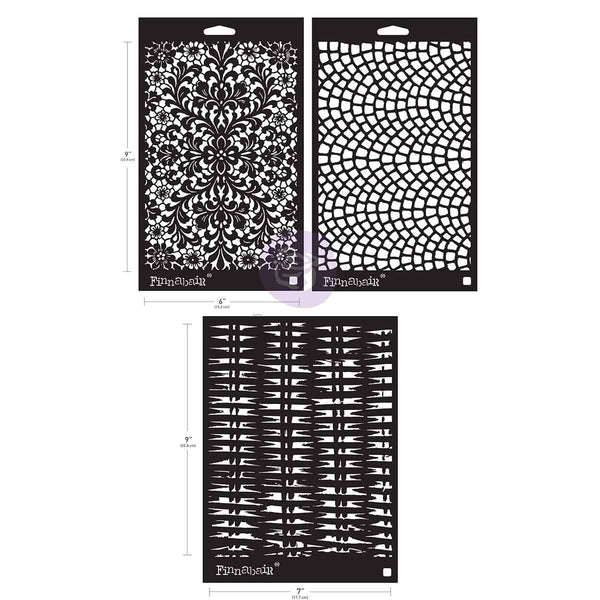 Prima Finnabair Limited Edition KNOTS & KNITS Stencil SET 3 pcs #951733