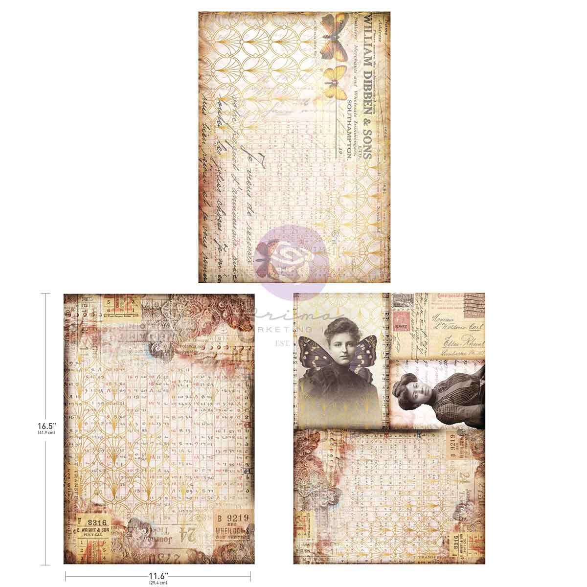 Finnabair Prima SOUTHAMPTON BUTTERFLIES A3 Decoupage Rice Paper 11.7