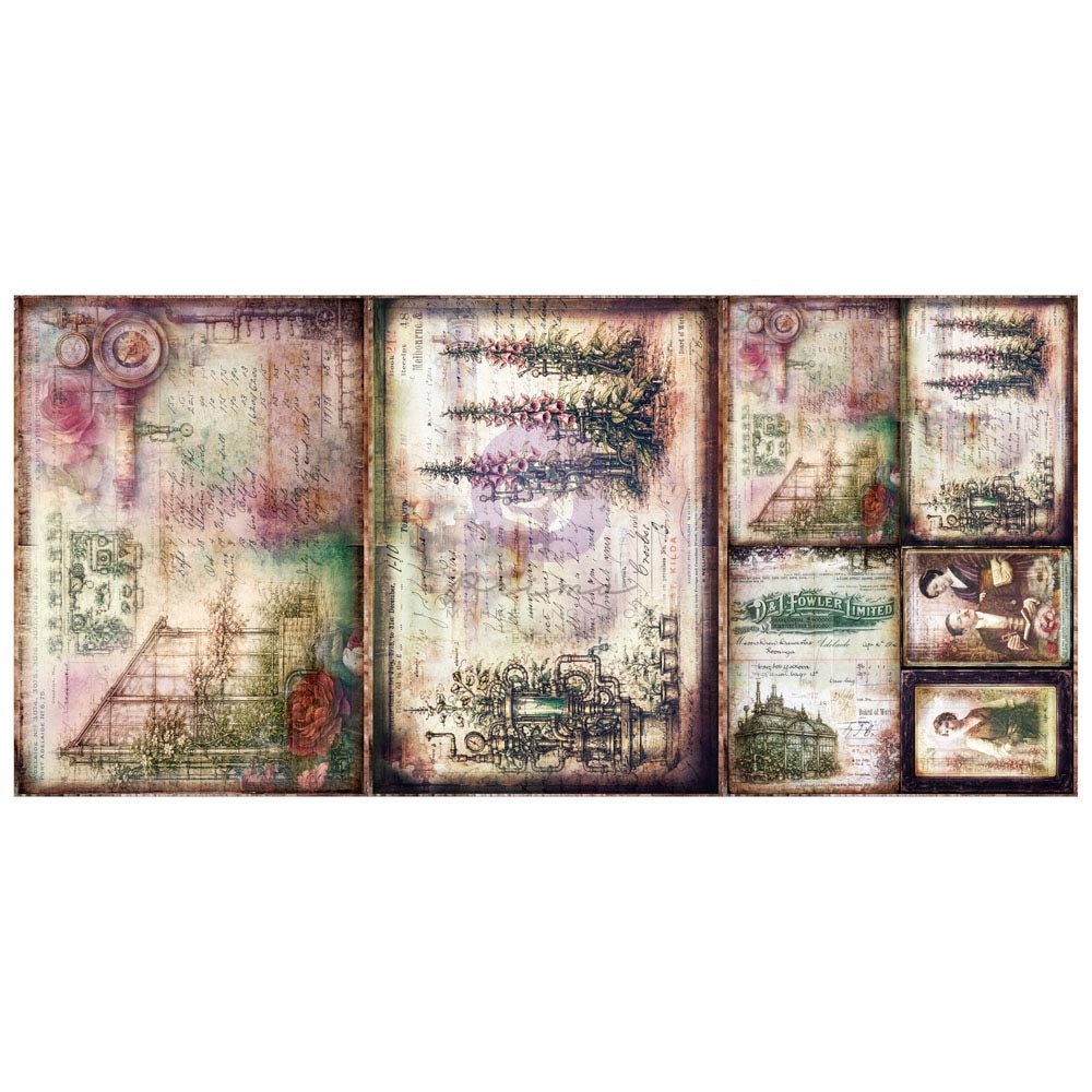 Finnabair Prima MECHANICAL ORCHARD A3 Decoupage Rice Paper 11.7