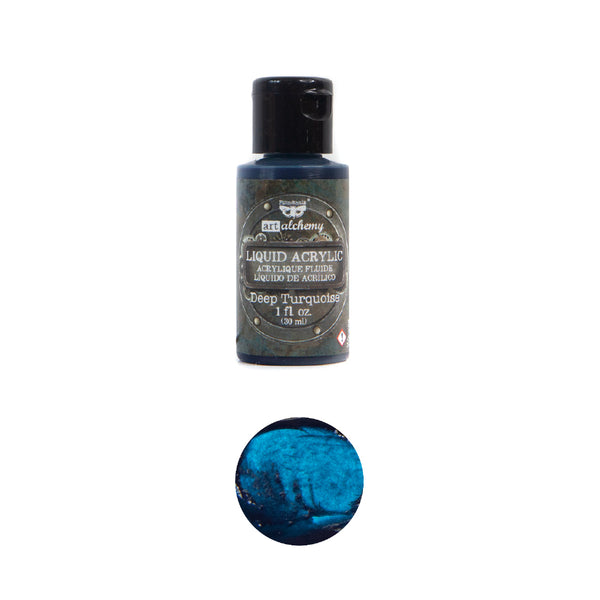 Prima Finnabair Art Alchemy DEEP TURQUOISE Liquid Acrylic Paint 1 oz. #967307