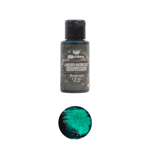 Prima Finnabair Art Alchemy EMERALD GREEN Liquid Acrylic Paint 1 oz. #967314