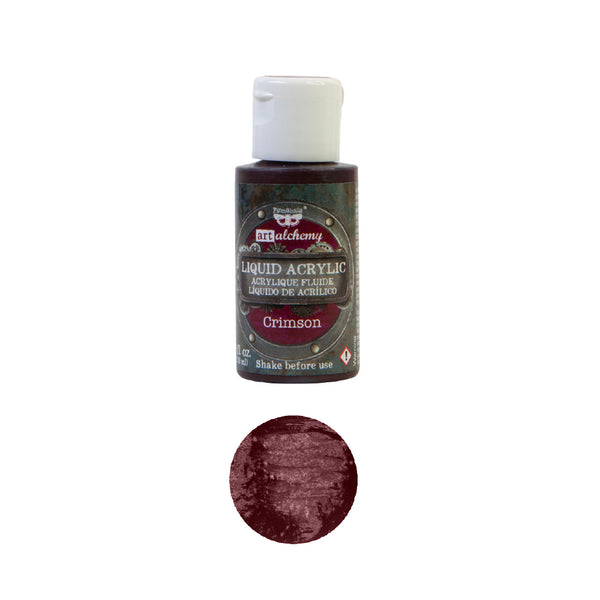 Prima Finnabair Art Alchemy CRIMSON Liquid Acrylic Paint 1 oz. #968298