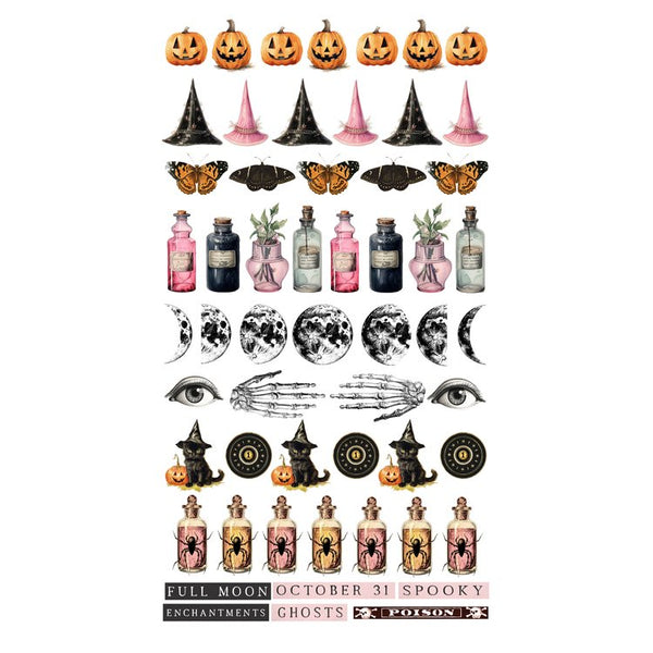 Prima MAGIC SPELL Halloween PUFFY Stickers 50 Pieces #981761