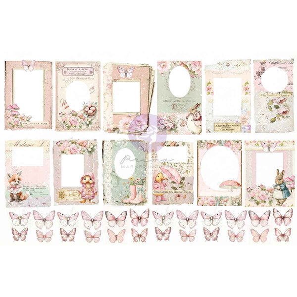 Prima SWEET SPRING Collection BUTTERFLIES & FRAMES Ephemera 72 pcs w/foil accents #982164