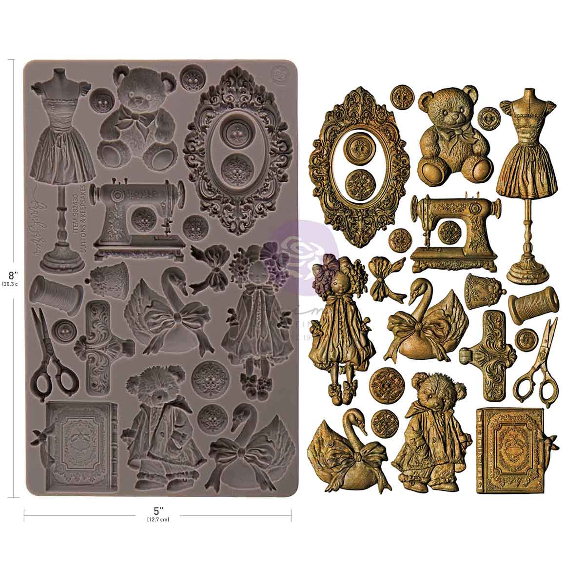Prima BUTTONS & KEEPSAKES Moulds Food Safe Heat Resistant Resin 5X8